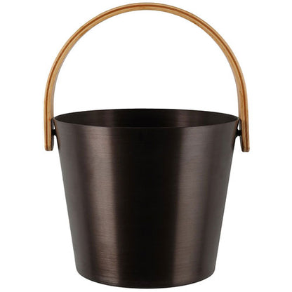 Rento Sauna Bucket Aluminum with Thermo Bamboo Curved Handle