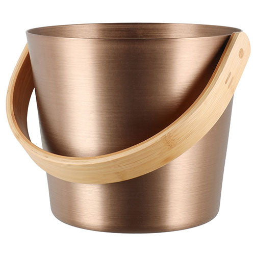 Rento Sauna Bucket Aluminum with Thermo Bamboo Curved Handle