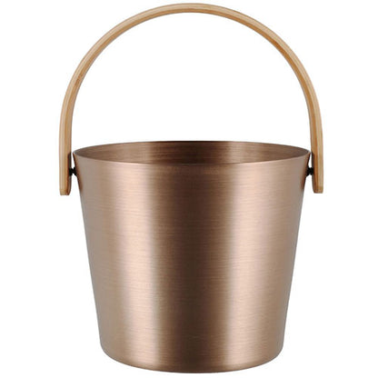 Rento Sauna Bucket Aluminum with Thermo Bamboo Curved Handle