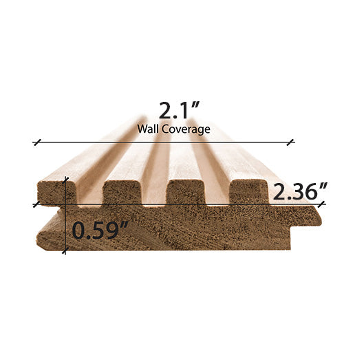 PROSAUNAS Thermo-Aspen Tongue & Groove Groove-S 15 x 60 mm Fluted Wall Slat