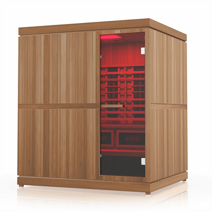 Finnmark FD-5 Trinity XL Infrared & Steam Sauna Combo (4-Person Home Sauna with Infrared and Traditional Sauna Heater, 75"W x 64"D x 83"H) Finnmark