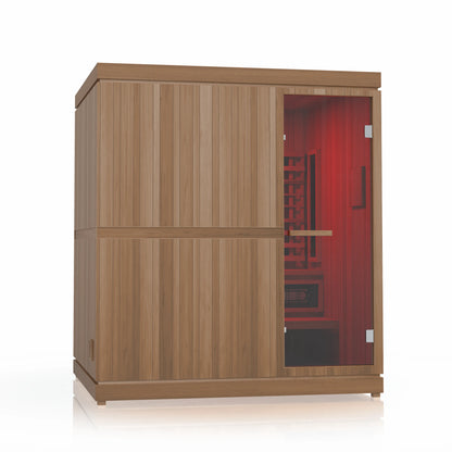 Finnmark FD-5 Trinity XL Infrared & Steam Sauna Combo (4-Person Home Sauna with Infrared and Traditional Sauna Heater, 75"W x 64"D x 83"H) Finnmark