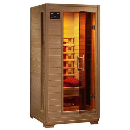 Buena Vista 1–2 Person Hemlock Infrared Sauna with 3 Ceramic Heaters